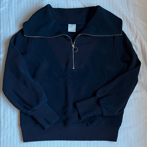 Varley Vine Navy Blue Zip-Up Sweater - Picture 1 of 2